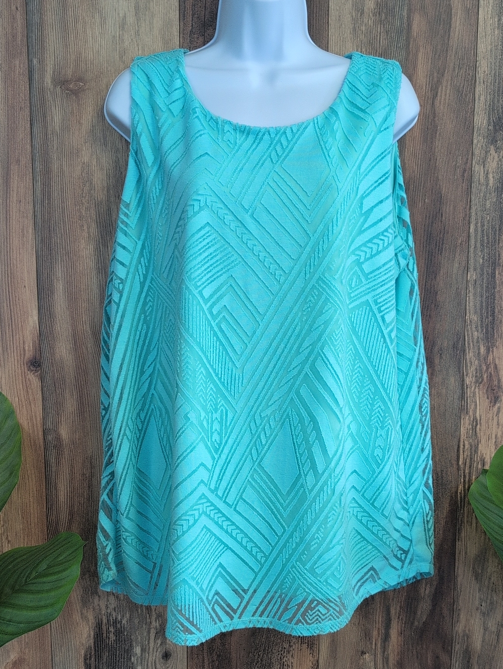 Tribal Geometric Sleeveless Tank Blouse XL       T237